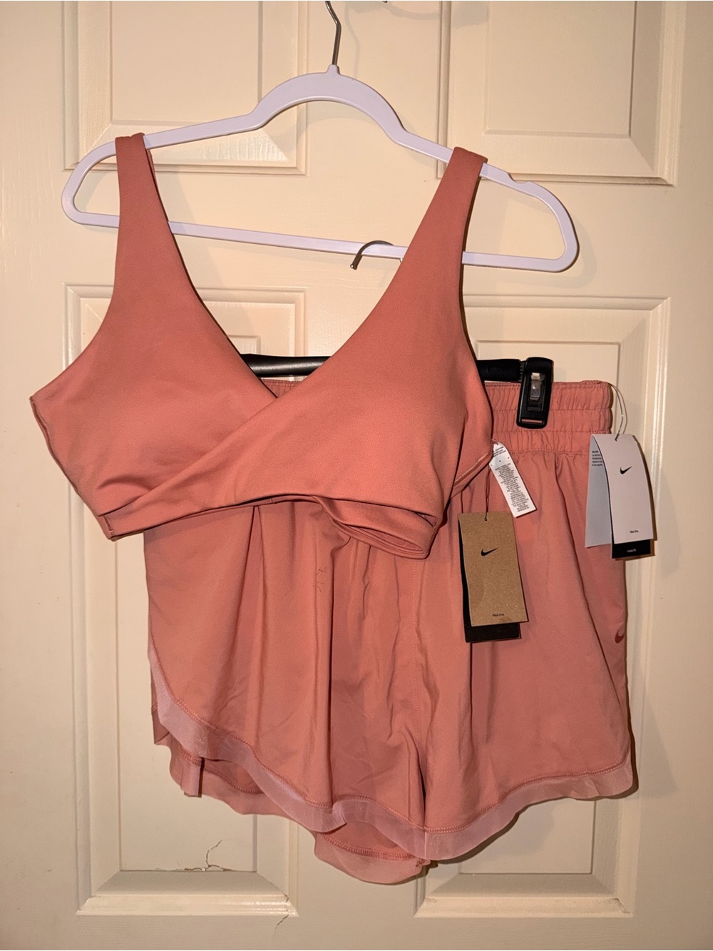Nike Women's Coral Pink Active Camisole & Shorts Set